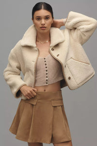 AMARA SHERPA JACKET REVERSIBLE - SAND - VELVET