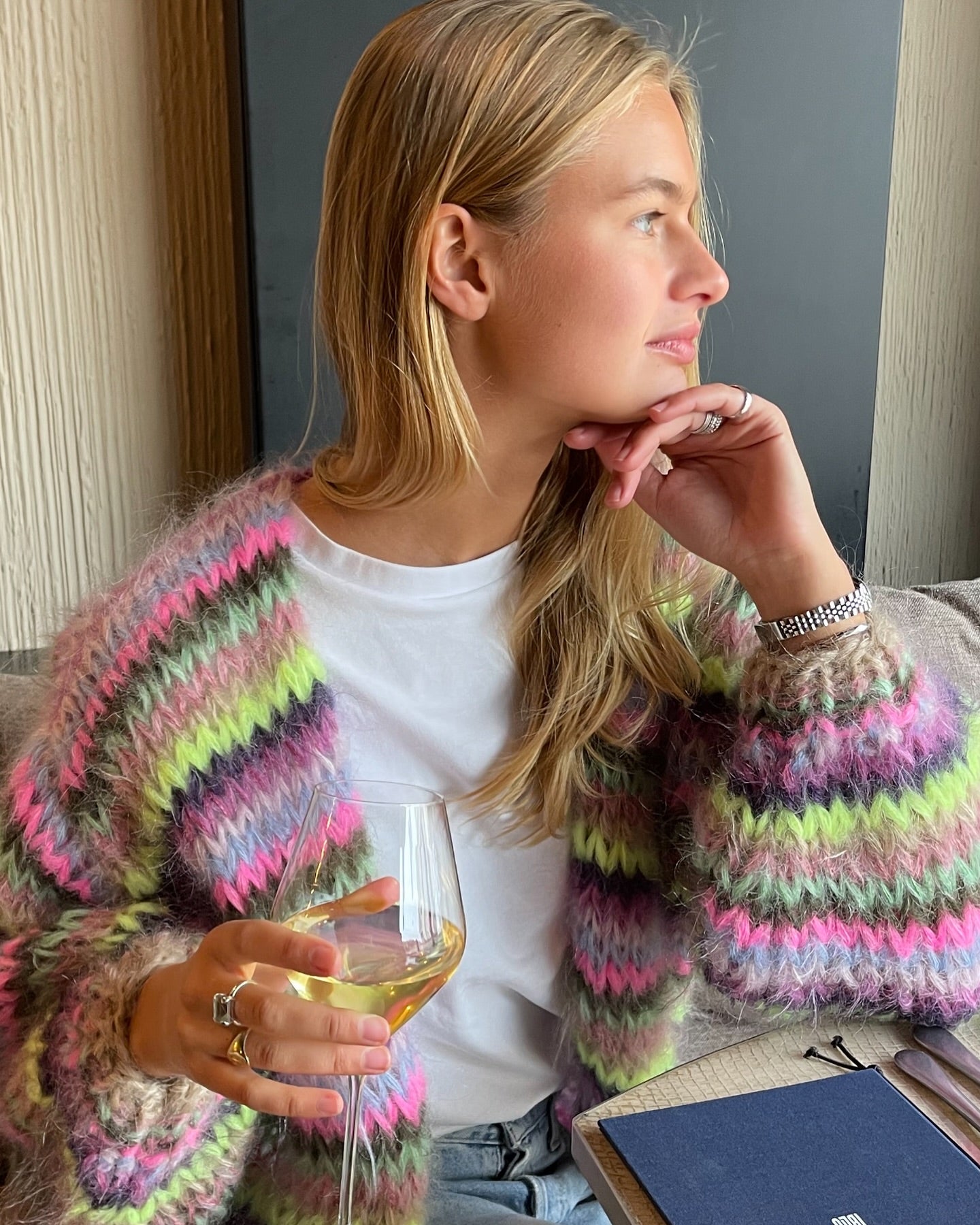 STRIPE CARDIGAN - MULTICOLOUR NEON - LES TRICOTS D'O