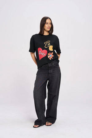 TREASURES OVERSIZE TEE - BLACK - MAKU