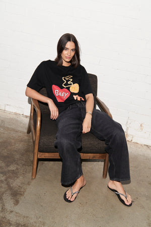 TREASURES OVERSIZE TEE - BLACK - MAKU