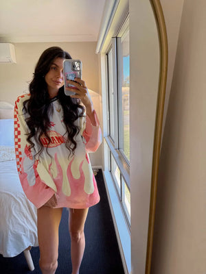 MTL MOTO LONG SLEEVE TOP - FIERY PINK - MAKU