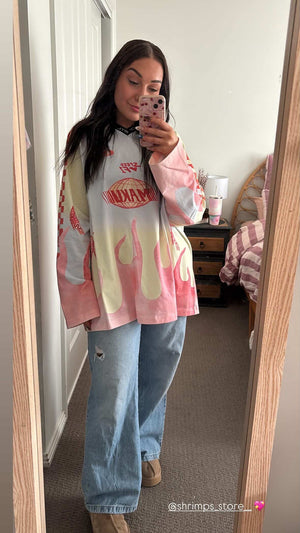 MTL MOTO LONG SLEEVE TOP - FIERY PINK - MAKU