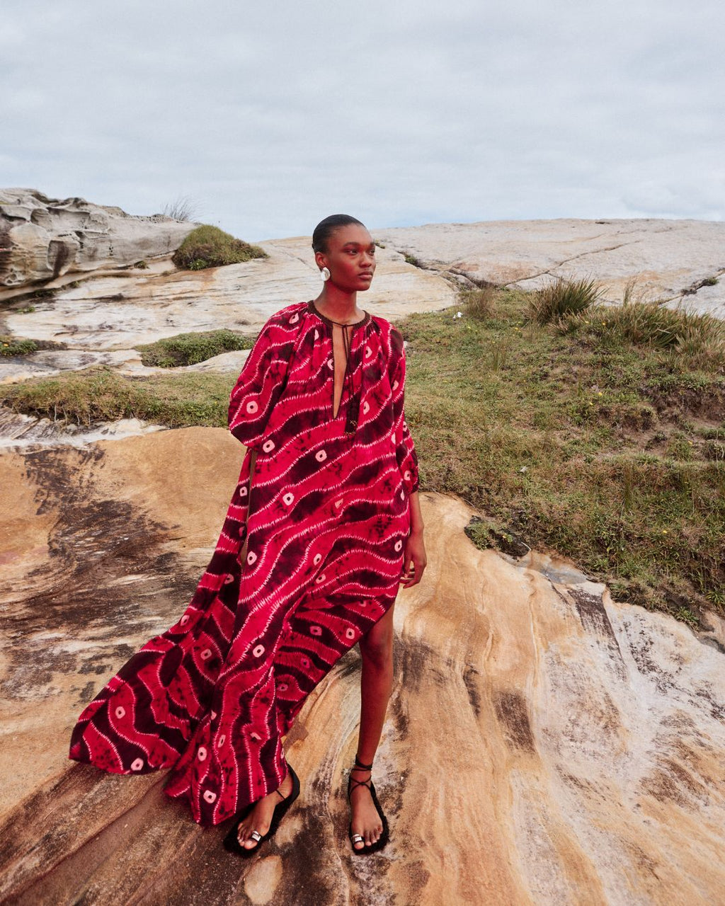 OLIVE CAFTAN - HAND DYED SILK - ILIO NEMA