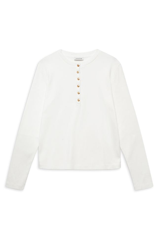 ALESSIA LONG SLEEVE TEE - IVORY - ANINE BING