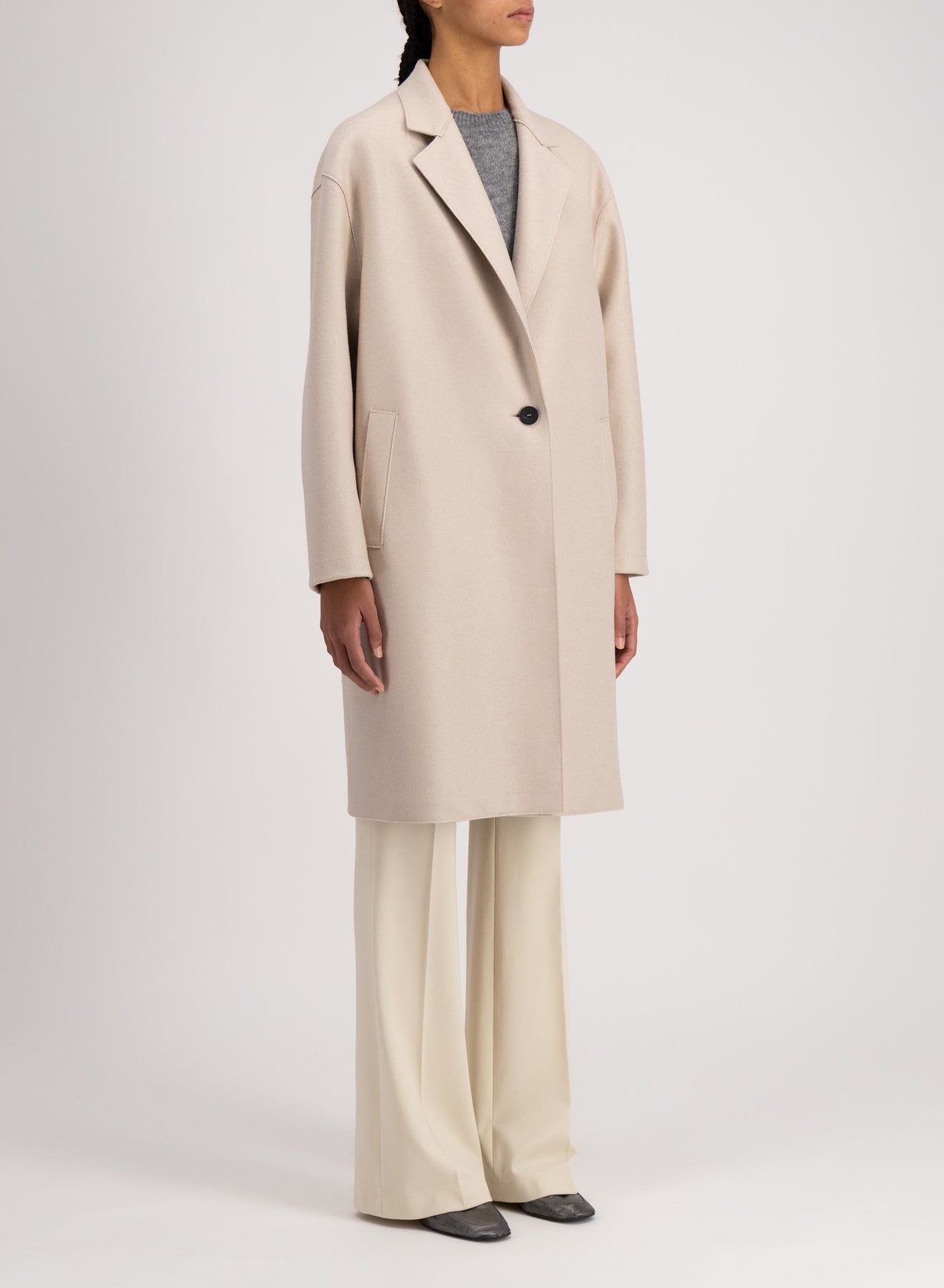 OVERSIZED COAT - ALMOND - HARRIS WHARF