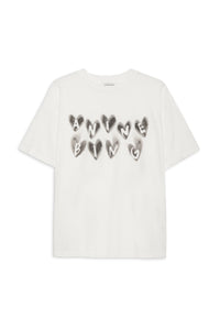 CADE TEE HEARTS  - IVORY - ANINE BING