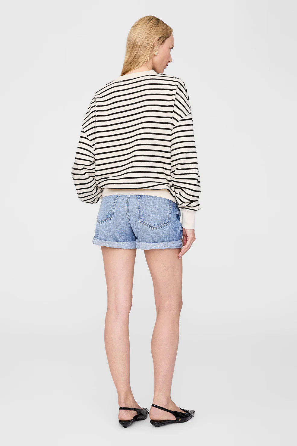 DEAN SWEATSHIRT - BLACK STRIPE FRENCH TERRY - ANINE BING