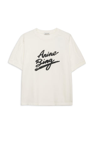 JAYLIN TEE SIGNATURE  - IVORY - ANINE BING