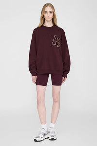 MILES OVERSIZED SWEATSHIRT LETTERMAN - DARK BURGUNDY - ANINE BING