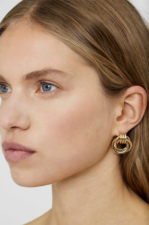 TRIPLE KNOT EARRINGS - GOLD - ANINE BING