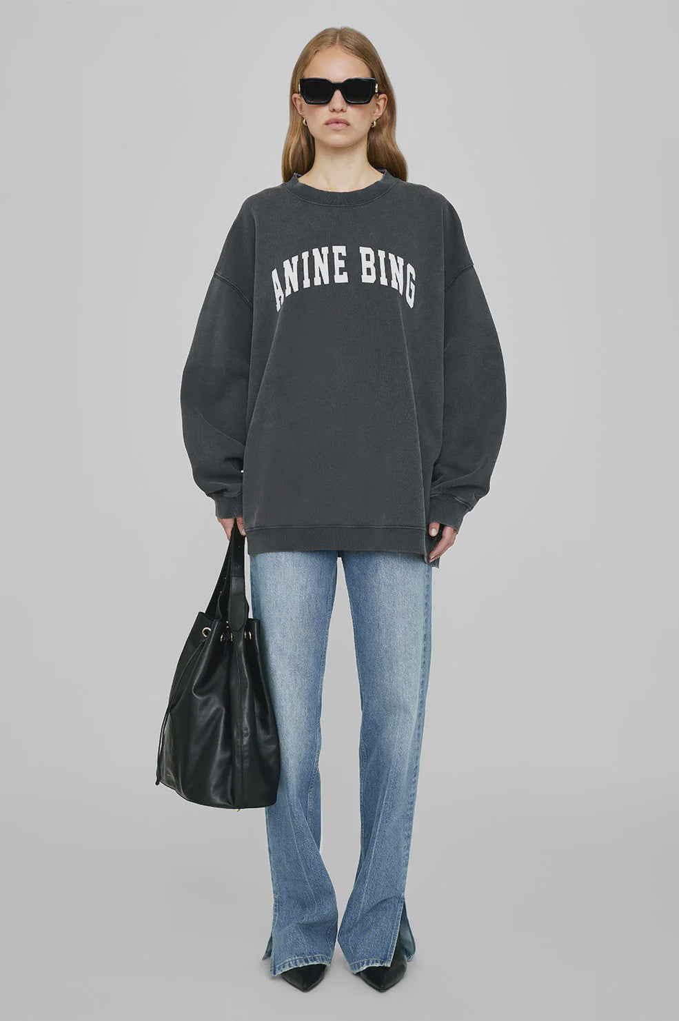 TYLER SWEATSHIRT - WASHED BLACK - ANINE BING