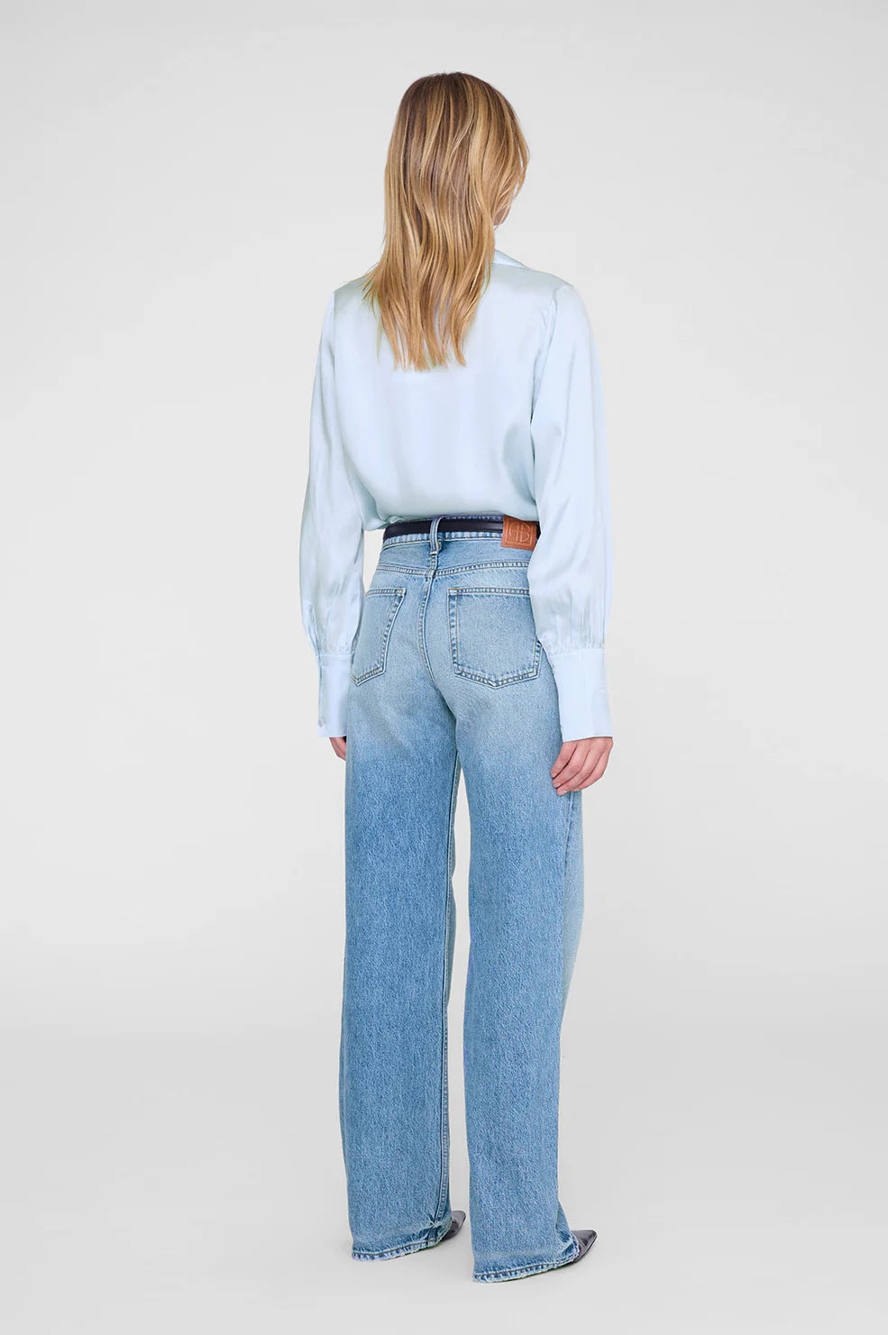 BETHANY SILK SHIRT - PALE BLUE - ANINE BING