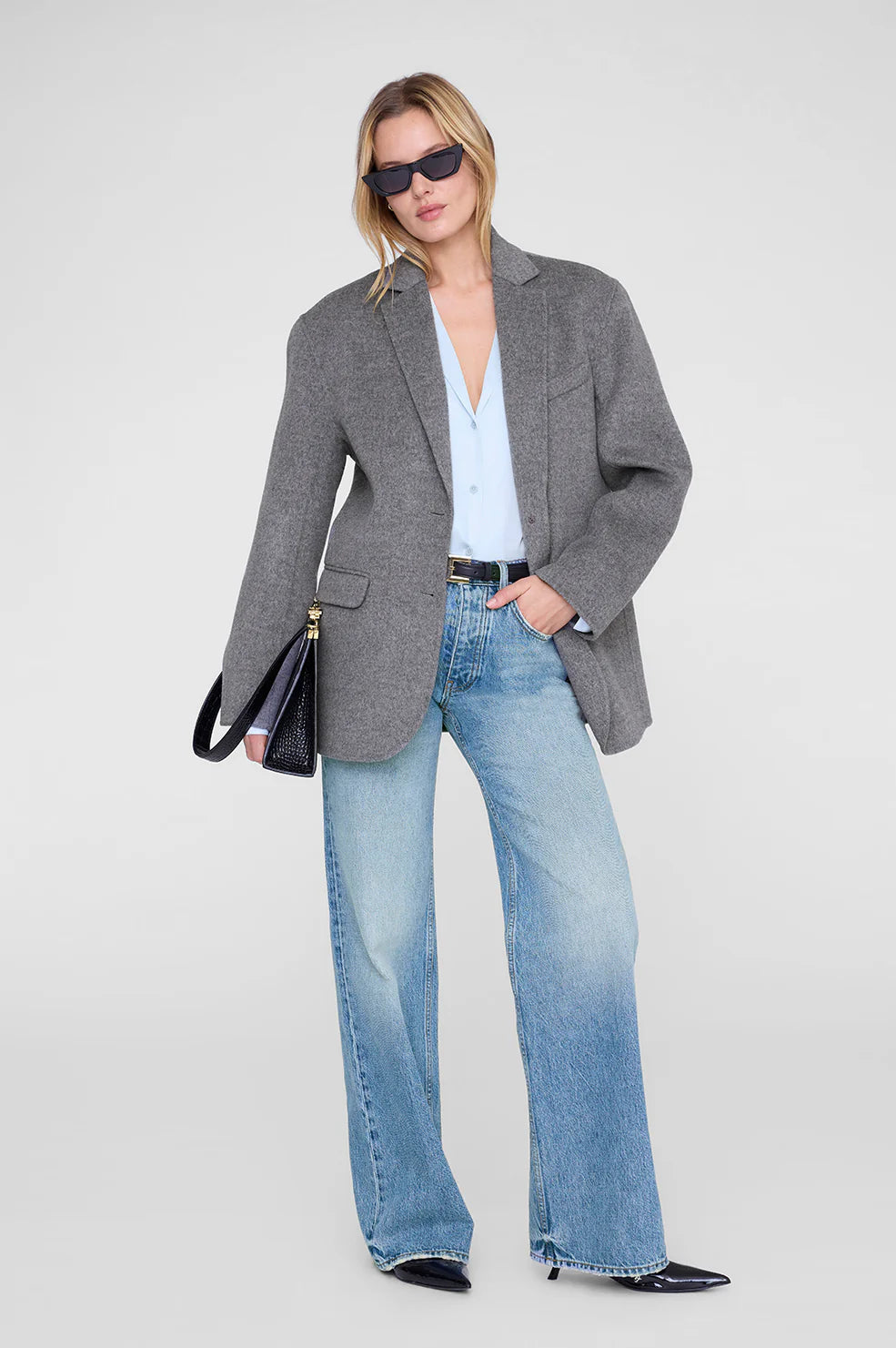 BETHANY SILK SHIRT - PALE BLUE - ANINE BING