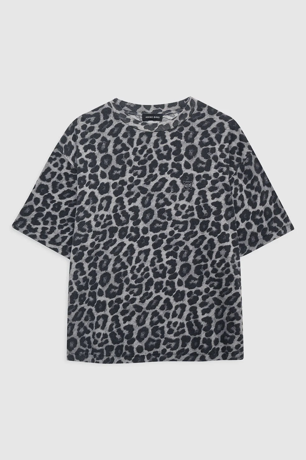 COHEN TEE - GREY LEOPARD - ANINE BING