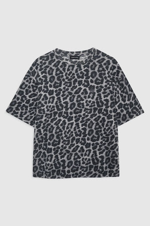 COHEN TEE - GREY LEOPARD - ANINE BING