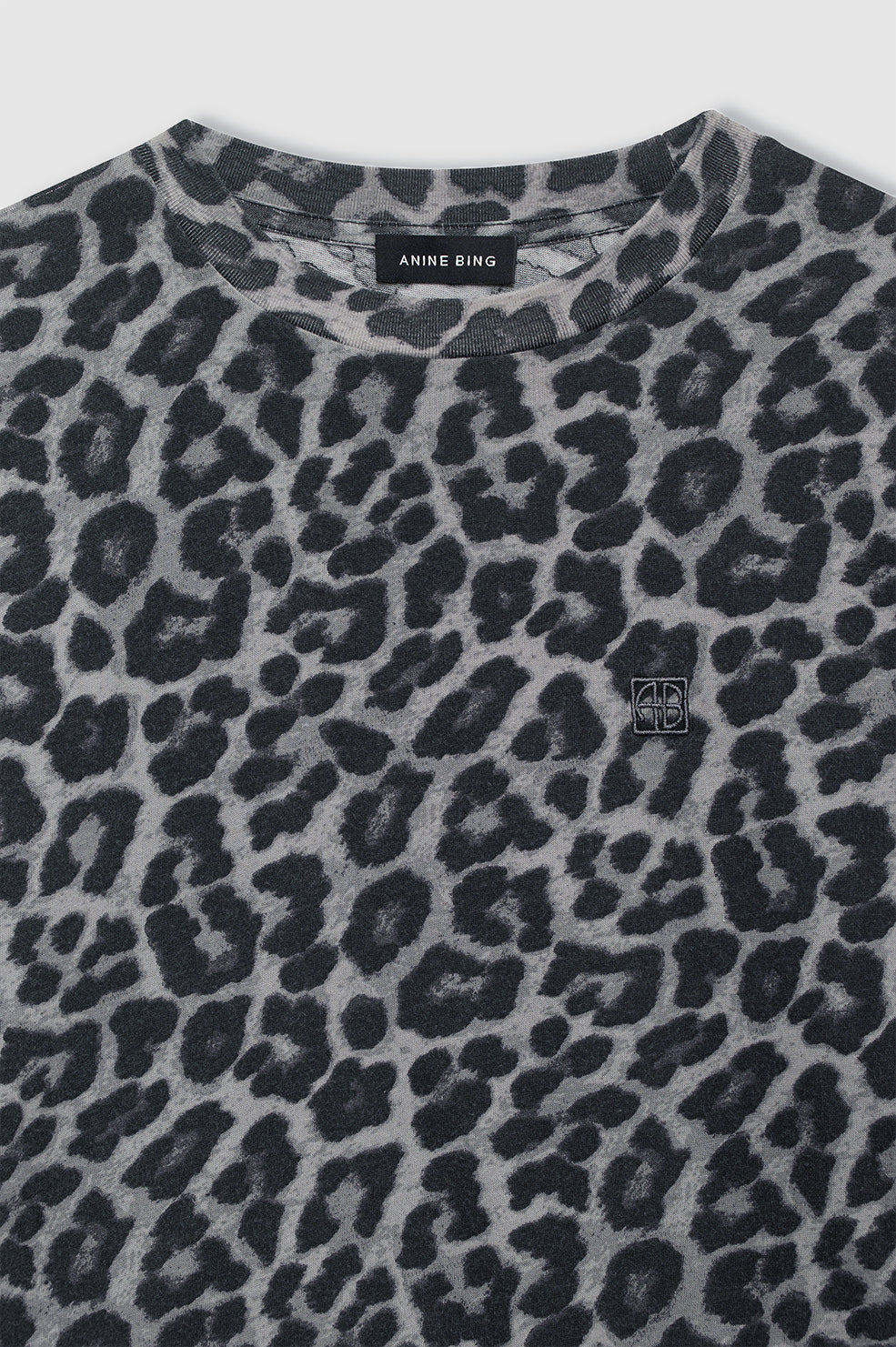 COHEN TEE - GREY LEOPARD - ANINE BING