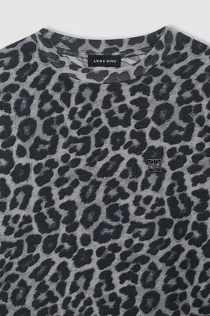 COHEN TEE - GREY LEOPARD - ANINE BING