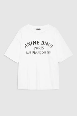 COHEN TEE PARIS STENCIL - IVORY - ANINE BING