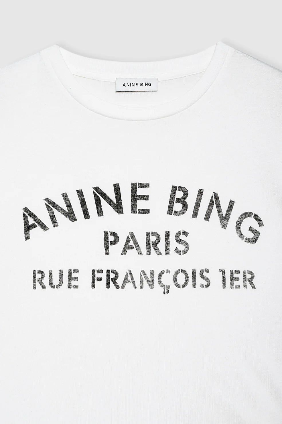 COHEN TEE PARIS STENCIL - IVORY - ANINE BING