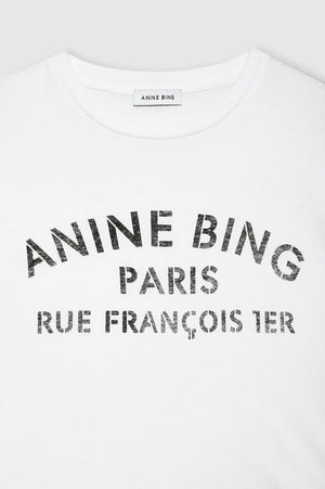 COHEN TEE PARIS STENCIL - IVORY - ANINE BING
