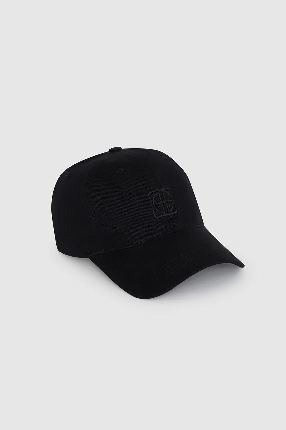 JEREMY BASEBALL CAP FRAMED MONOGRAM - BLACK - ANINE BING