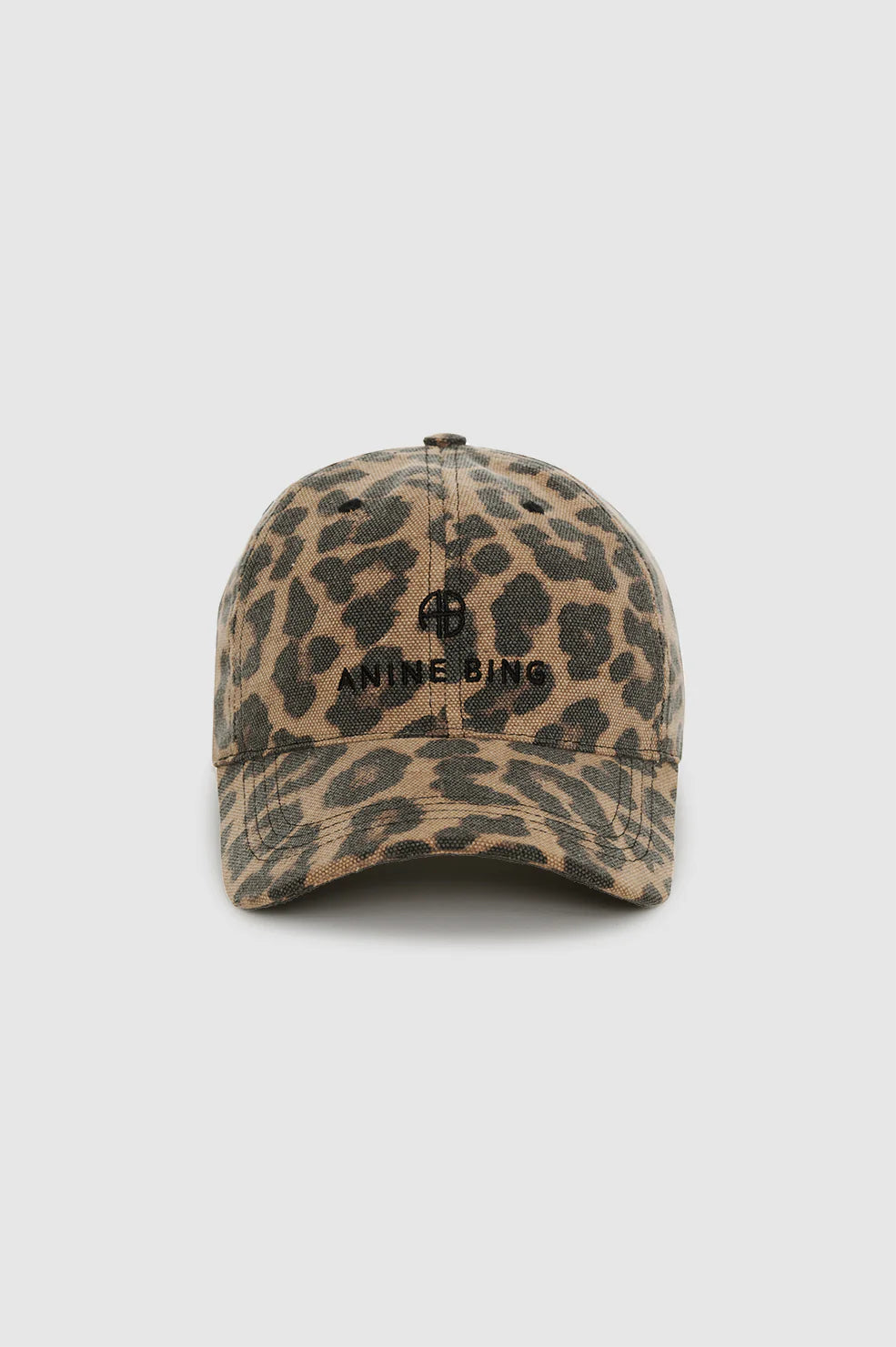 JEREMY BASEBALL CAP -  BLACK AND BROWN LEOPARD - ANINE BING