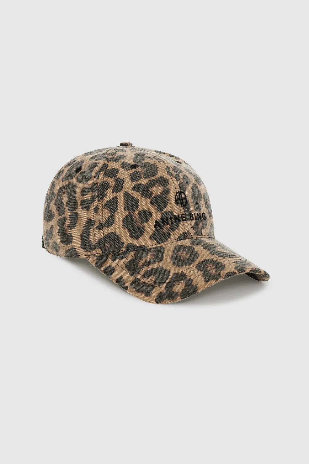 JEREMY BASEBALL CAP -  BLACK AND BROWN LEOPARD - ANINE BING