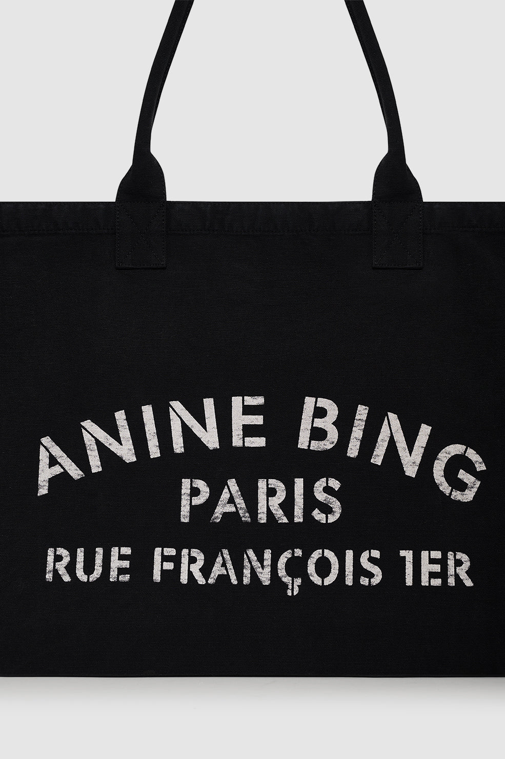 LEO CANVAS TOTE - BLACK - ANINE BING