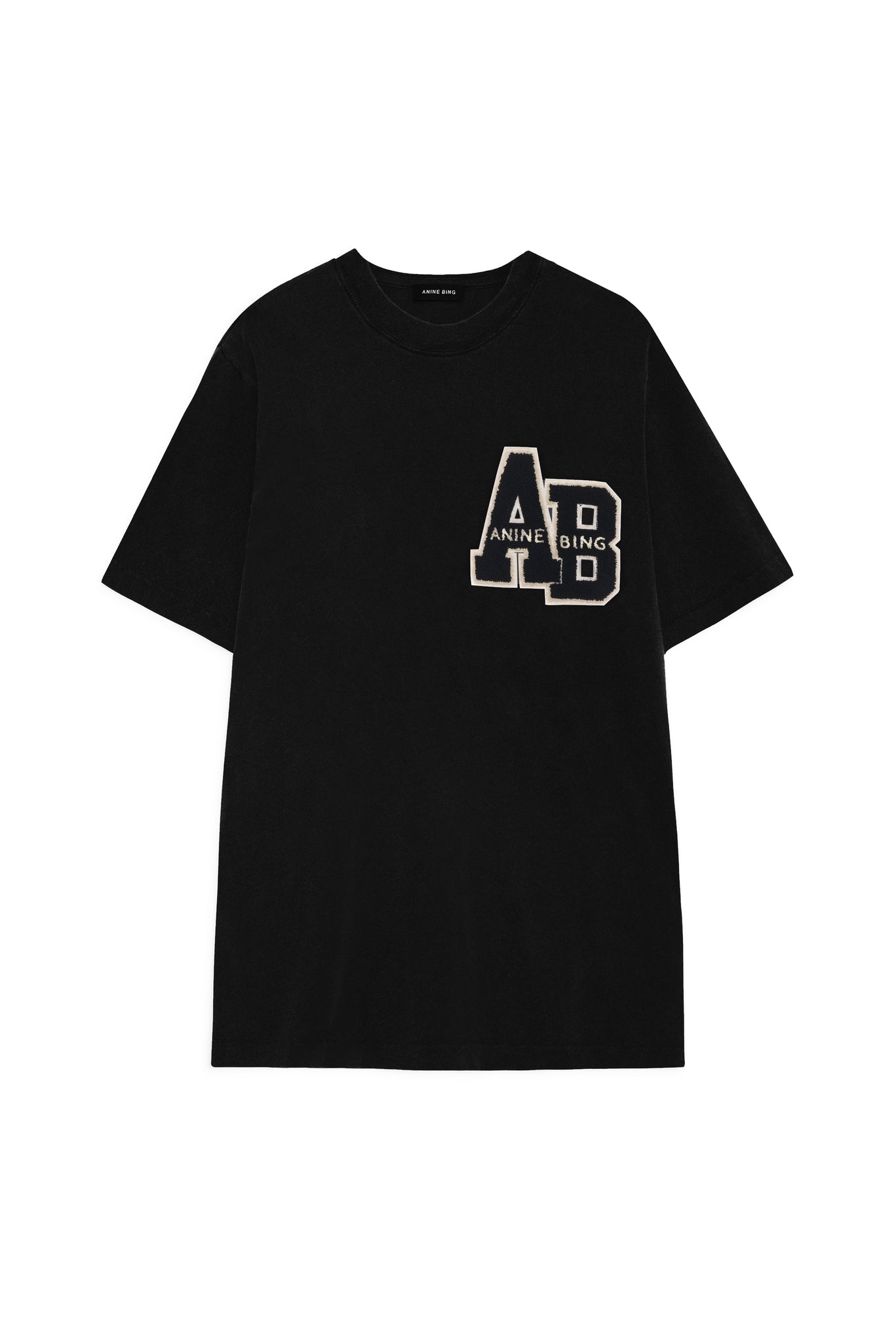 LILI TEE LETTERMAN - BLACK - ANINE BING