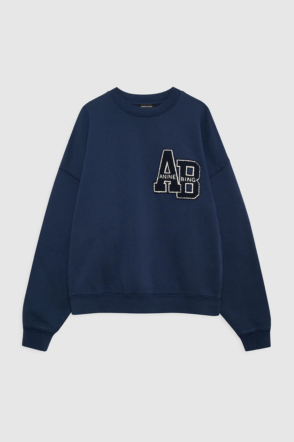MILES OVERSIZED SWEATSHIRT LETTERMAN - WASHED NAVY - ANINE BING