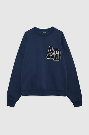 MILES OVERSIZED SWEATSHIRT LETTERMAN - WASHED NAVY - ANINE BING