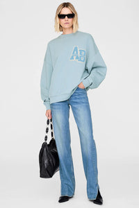 MILES OVERSIZED SWEATSHIRT LETTERMAN - PASTEL BLUE - ANINE BING
