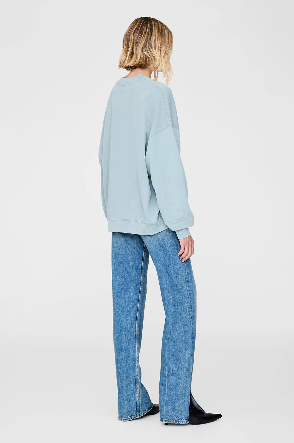 MILES OVERSIZED SWEATSHIRT LETTERMAN - PASTEL BLUE - ANINE BING