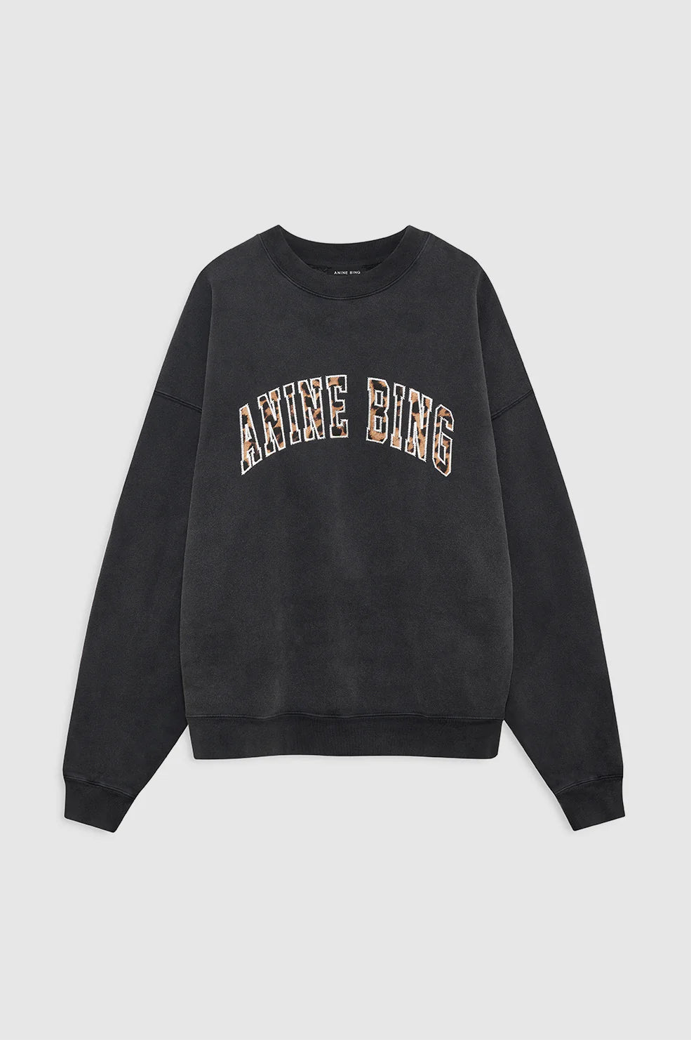 MILES SWEATSHIRT ANINE BING LEOPARD - WASHED BLACK - ANINE BING