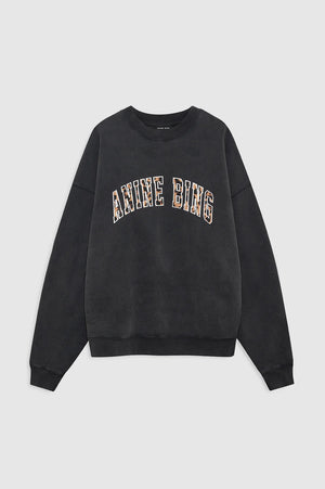 MILES SWEATSHIRT ANINE BING LEOPARD - WASHED BLACK - ANINE BING