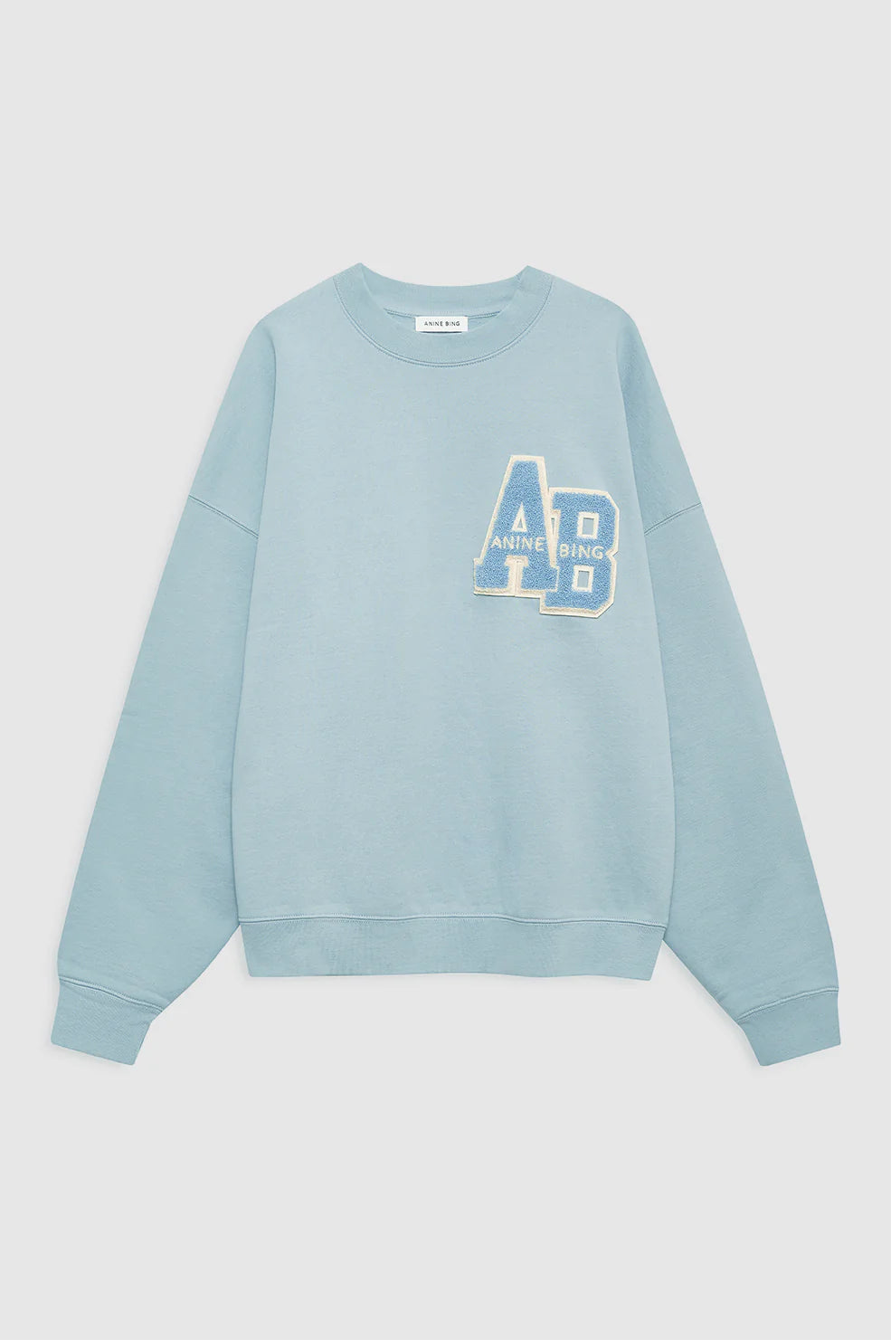 MILES OVERSIZED SWEATSHIRT LETTERMAN - PASTEL BLUE - ANINE BING