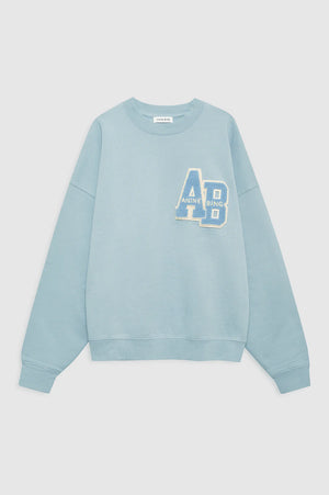 MILES OVERSIZED SWEATSHIRT LETTERMAN - PASTEL BLUE - ANINE BING