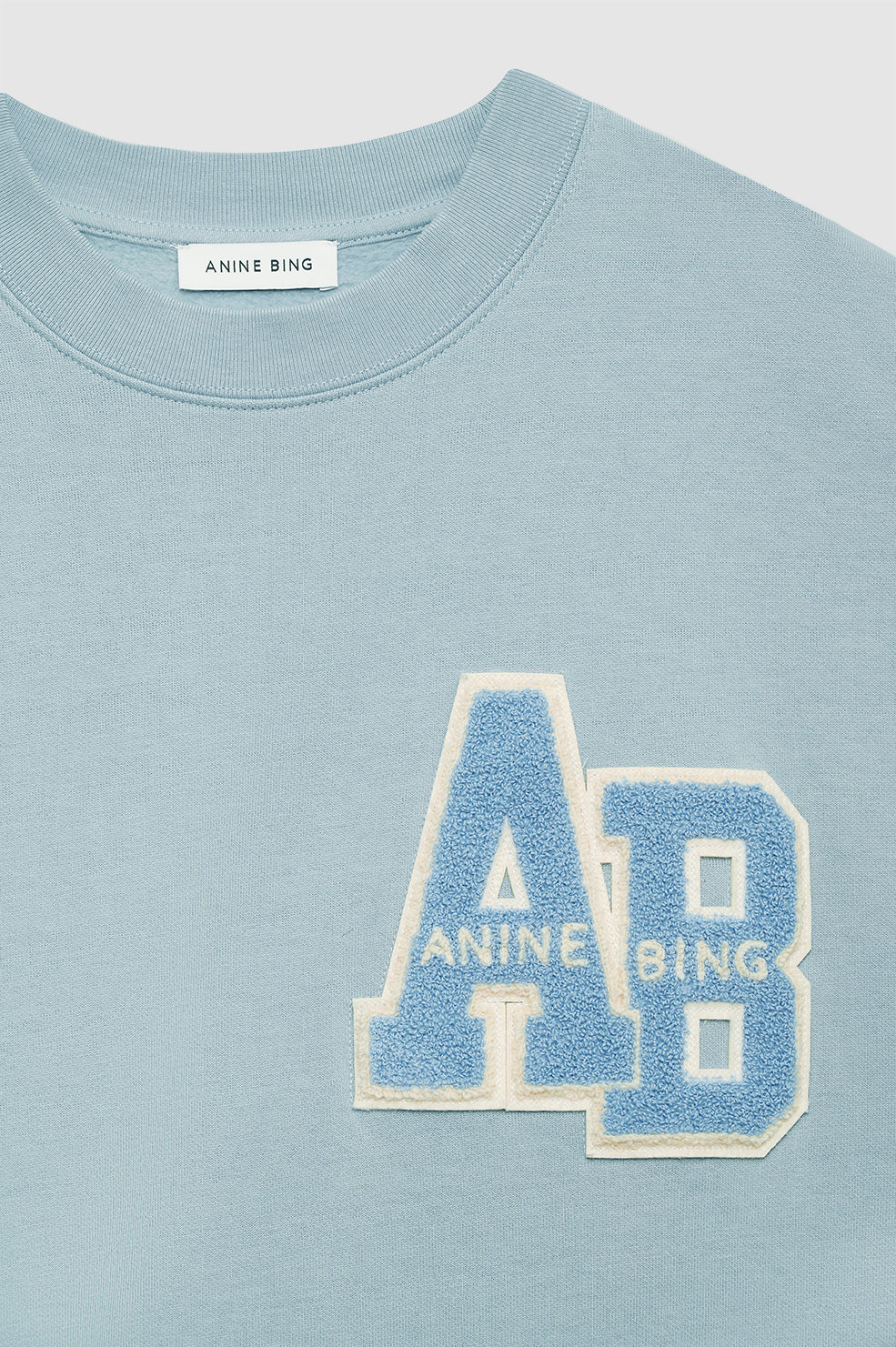 MILES OVERSIZED SWEATSHIRT LETTERMAN - PASTEL BLUE - ANINE BING