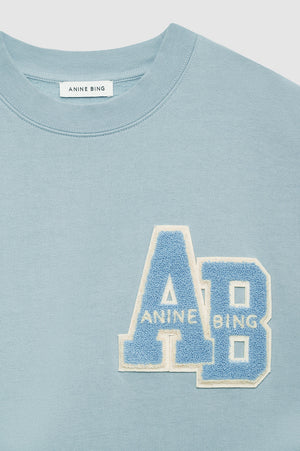 MILES OVERSIZED SWEATSHIRT LETTERMAN - PASTEL BLUE - ANINE BING