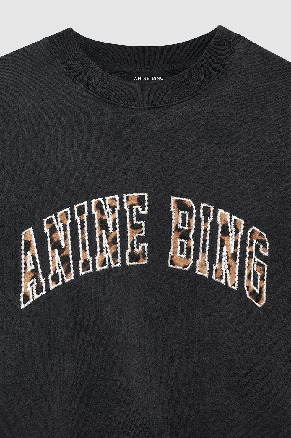 MILES SWEATSHIRT ANINE BING LEOPARD - WASHED BLACK - ANINE BING
