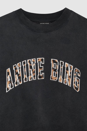 MILES SWEATSHIRT ANINE BING LEOPARD - WASHED BLACK - ANINE BING