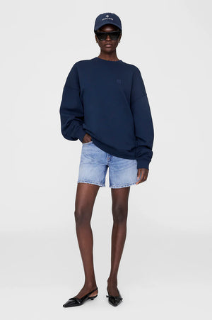 MILES SWEATSHIRT FRAMED MONOGRAM - WASHED NAVY - ANINE BING