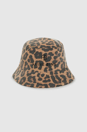 NICKS BUCKET HAT -  BLACK AND BROWN LEOPARD - ANINE BING