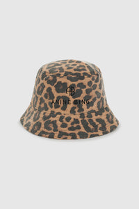 NICKS BUCKET HAT -  BLACK AND BROWN LEOPARD - ANINE BING