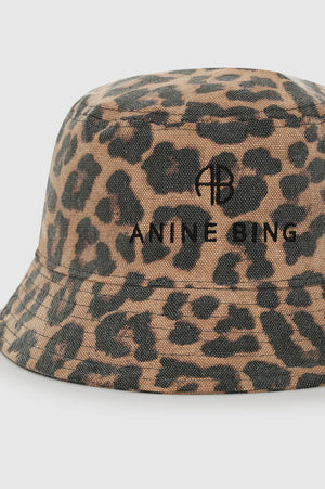 NICKS BUCKET HAT -  BLACK AND BROWN LEOPARD - ANINE BING