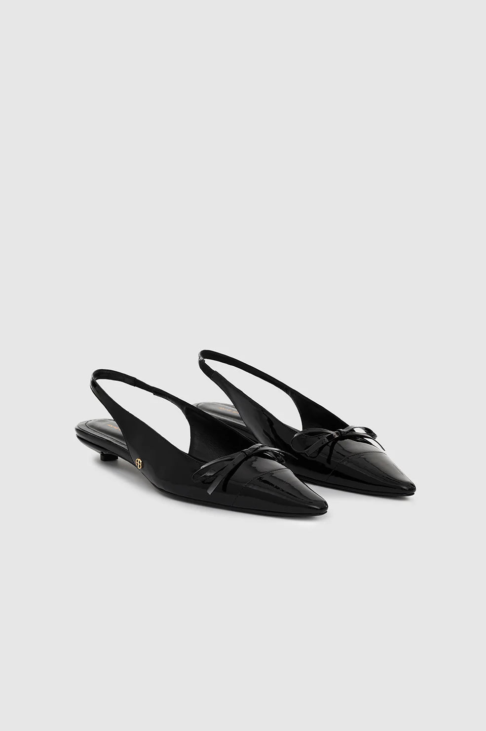 ZOEY SLINGBACK HEELS - BLACK PATENT - ANINE BING