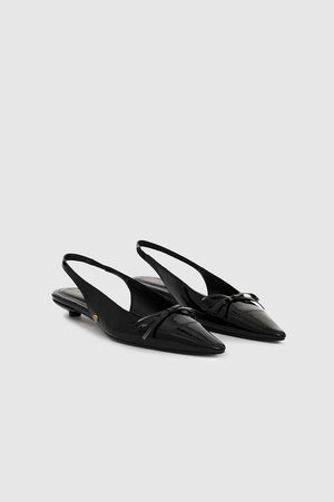 ZOEY SLINGBACK HEELS - BLACK PATENT - ANINE BING