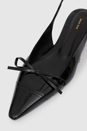 ZOEY SLINGBACK HEELS - BLACK PATENT - ANINE BING
