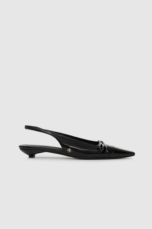 ZOEY SLINGBACK HEELS - BLACK PATENT - ANINE BING