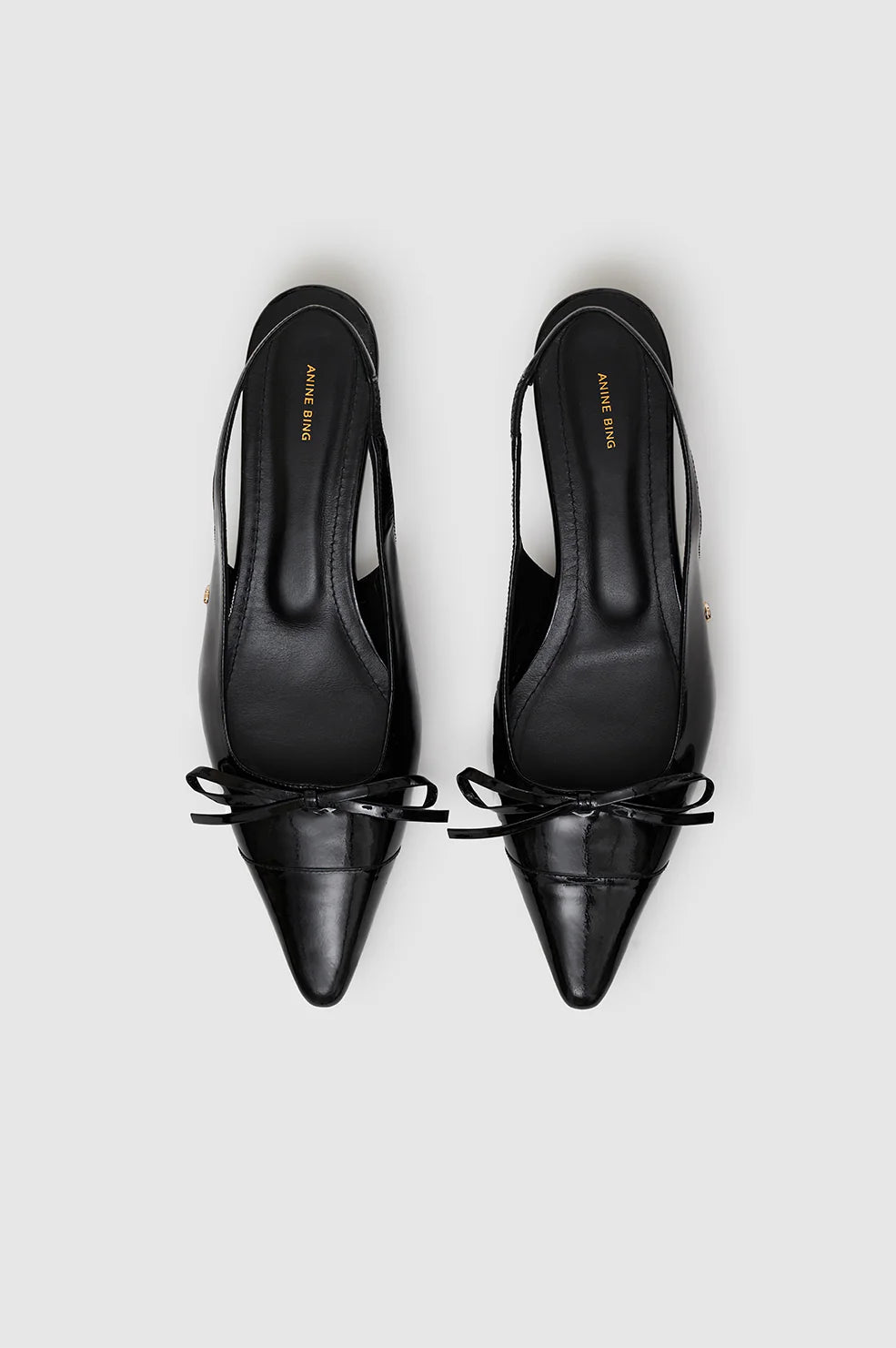 ZOEY SLINGBACK HEELS - BLACK PATENT - ANINE BING